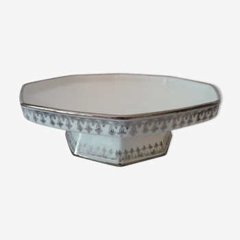 porcelain dish of white and silver limoges