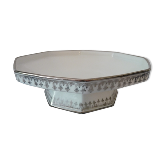 Plat porcelaine de limoges blanc et argent