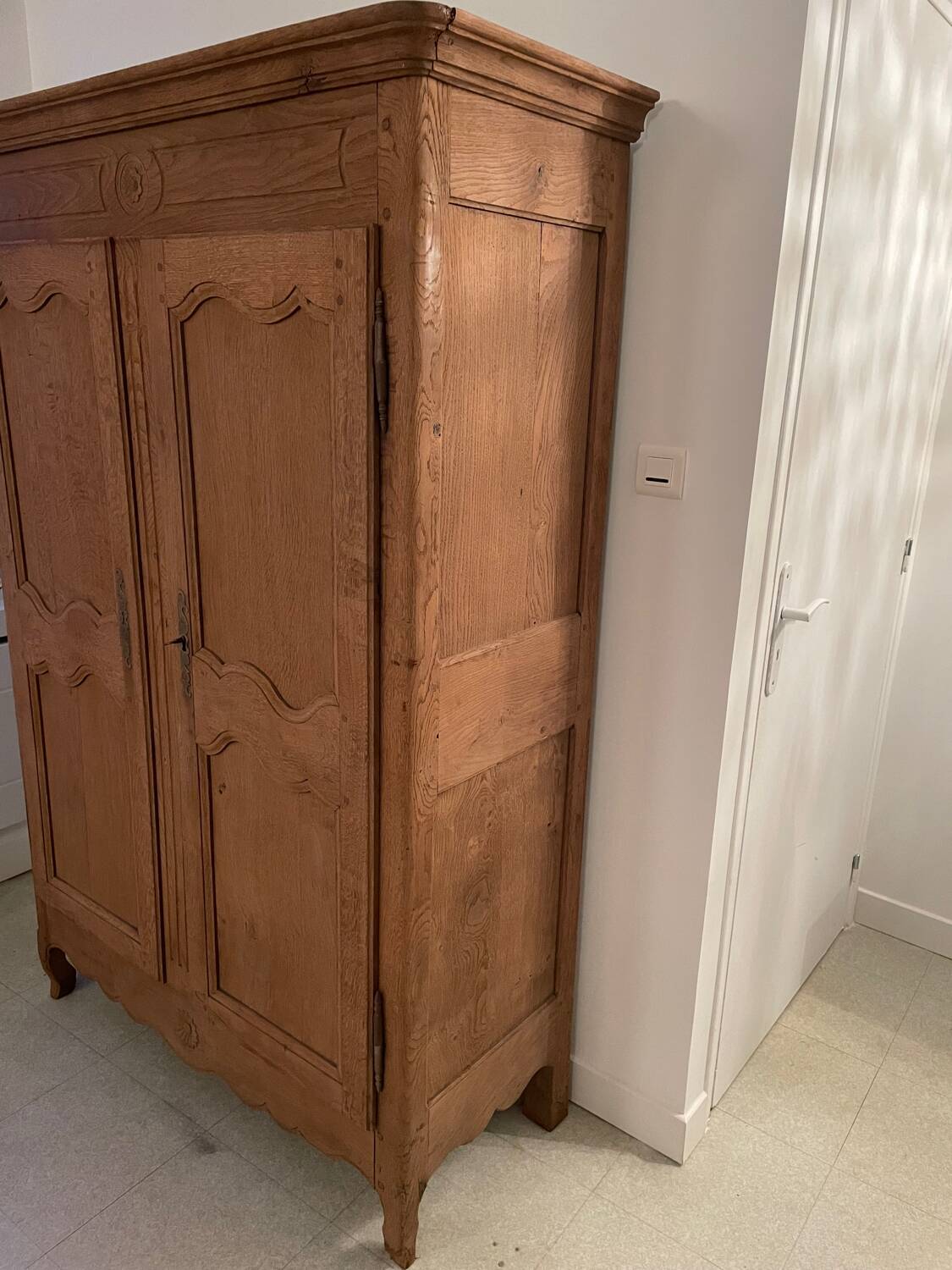 Small 19th century solid oak wardrobe