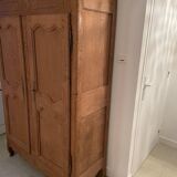 Small 19th century solid oak wardrobe
