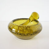 Green bubble glass ashtray 1960