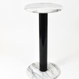 Postmodern pedestal table / plant stand in white Carrara marble, Italy, 1980s