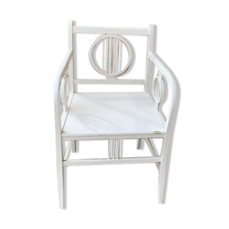 Chaise peinte en blanc art déco, 1930