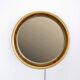 Large round wall light mirror gold leaf - 1960s - Ø66cm