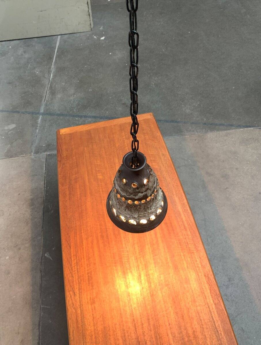 Brutalist ceramic pendant from the mid-century modern period by Judi Kunst.