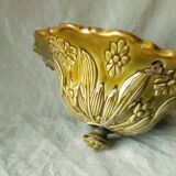 Onnaing barbotine hanging planter, late 19th century