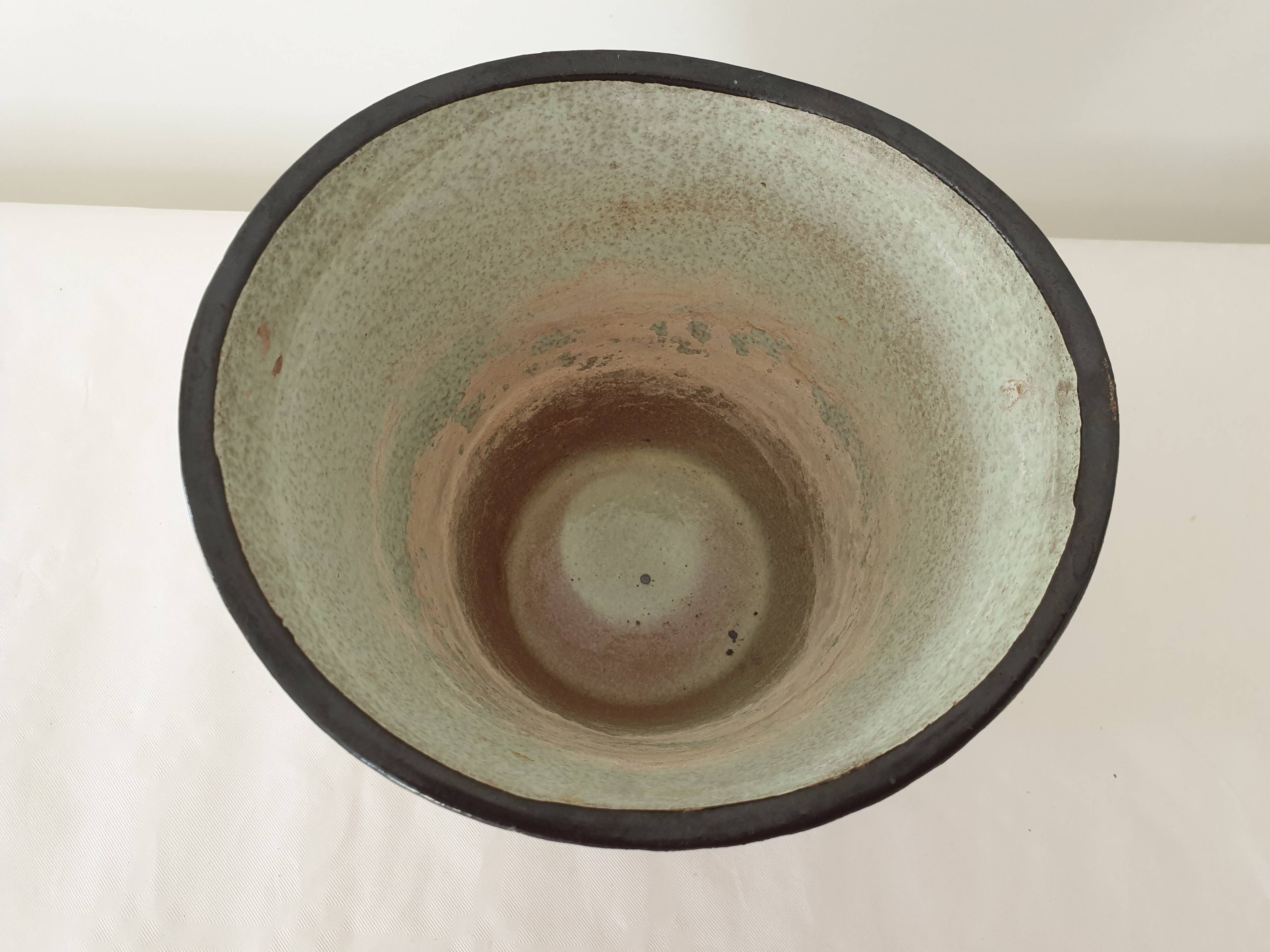 Ovoid designer ceramic vase Signed D&B Hohr Gesgesch