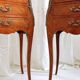Louis XV French bedside tables with floral marquetry, 1940s, set of 2