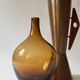 Scandinavian design vase in copper & teak, Denmark 1950