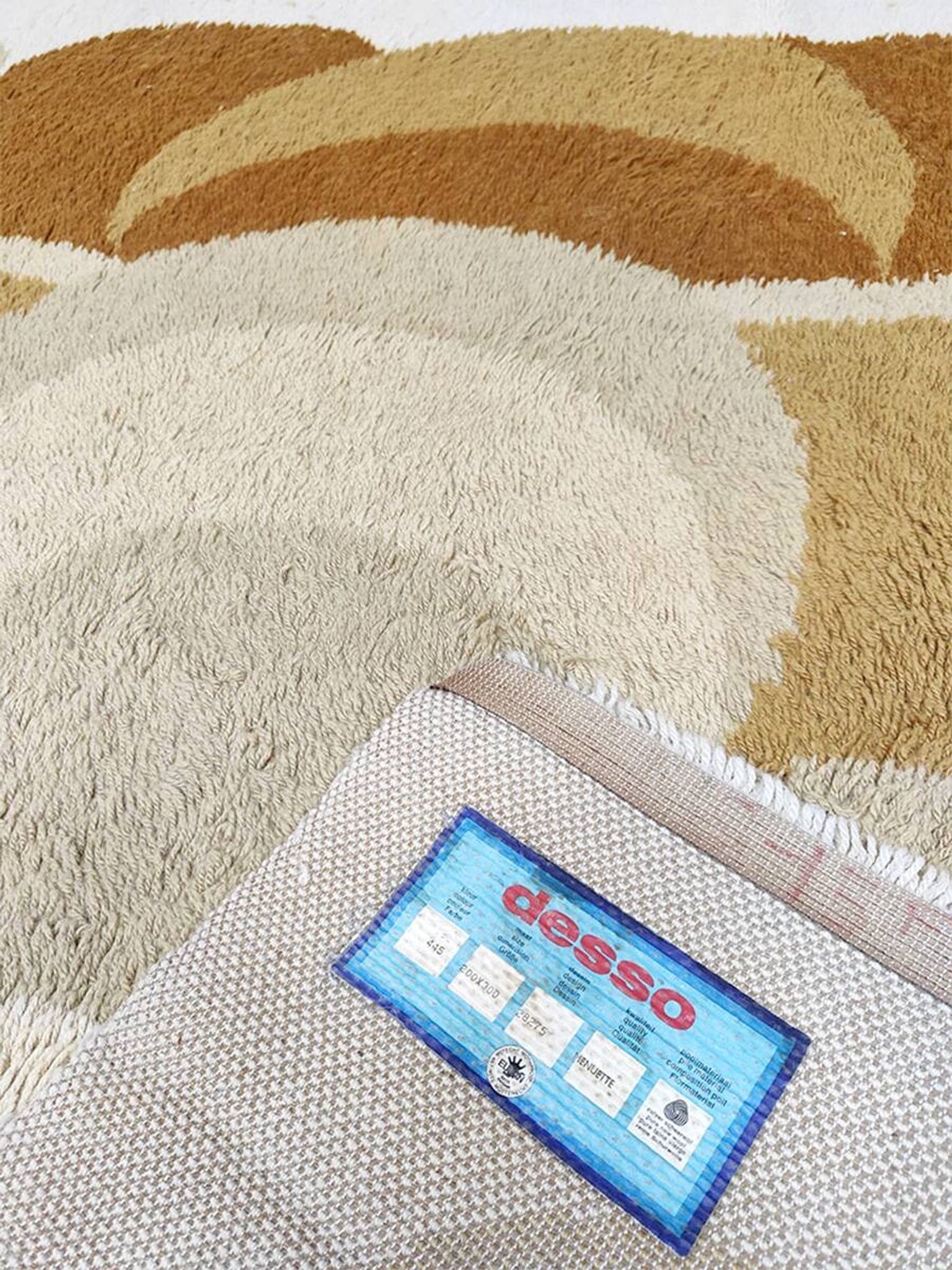 Vintage design tapestry rug Desso 1970 'Geometric'