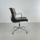 Eames brown leather EA 208 Soft Pad Group chair made by Vitra for Herman Miller