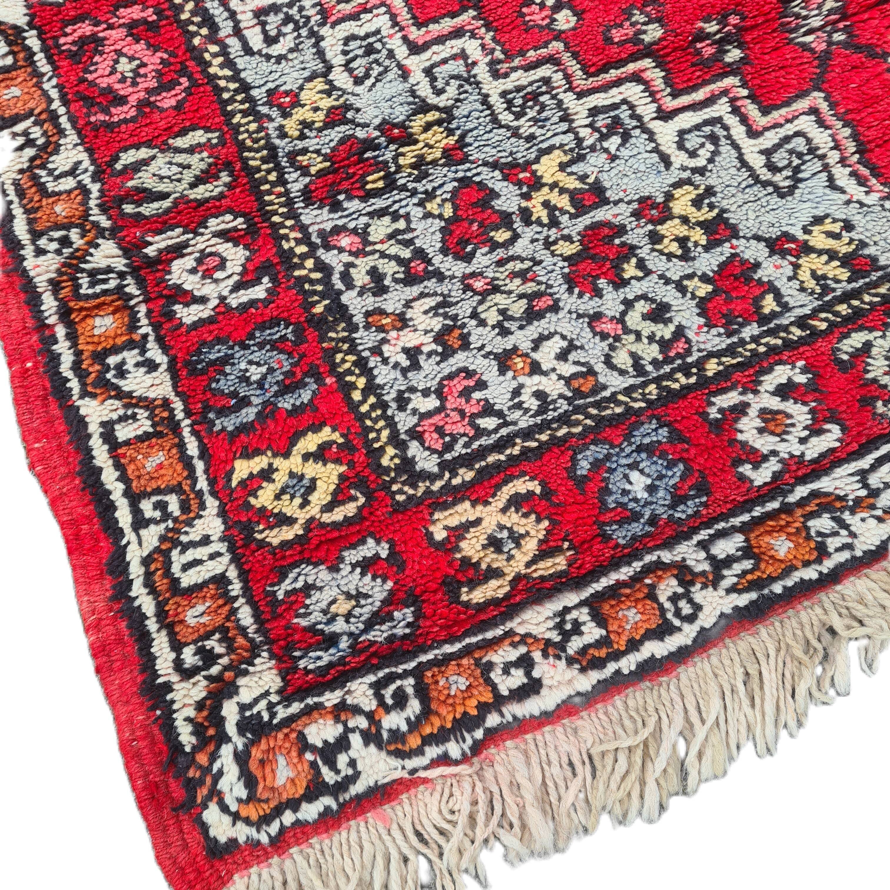 Vintage Hand Knotted Wool Moroccan Rug, 70s/80s