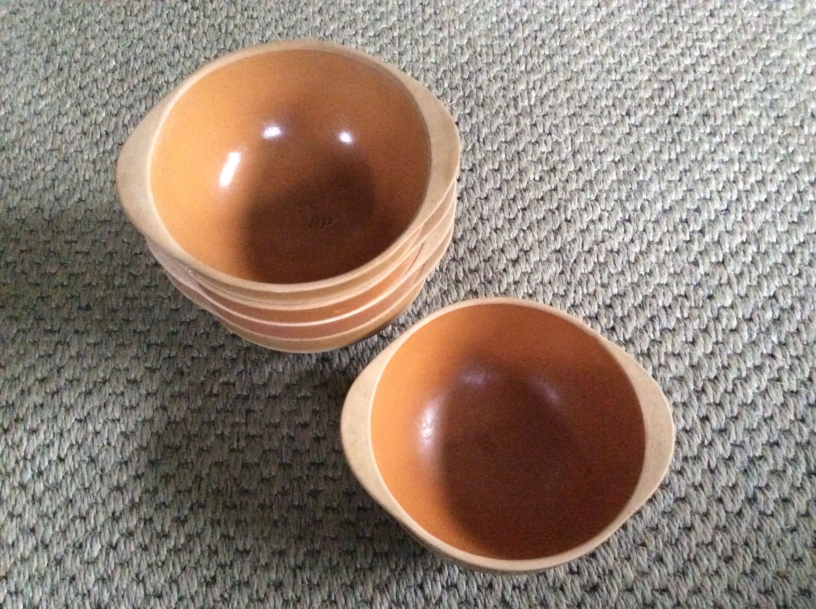 Series of 5 stoneware bowls