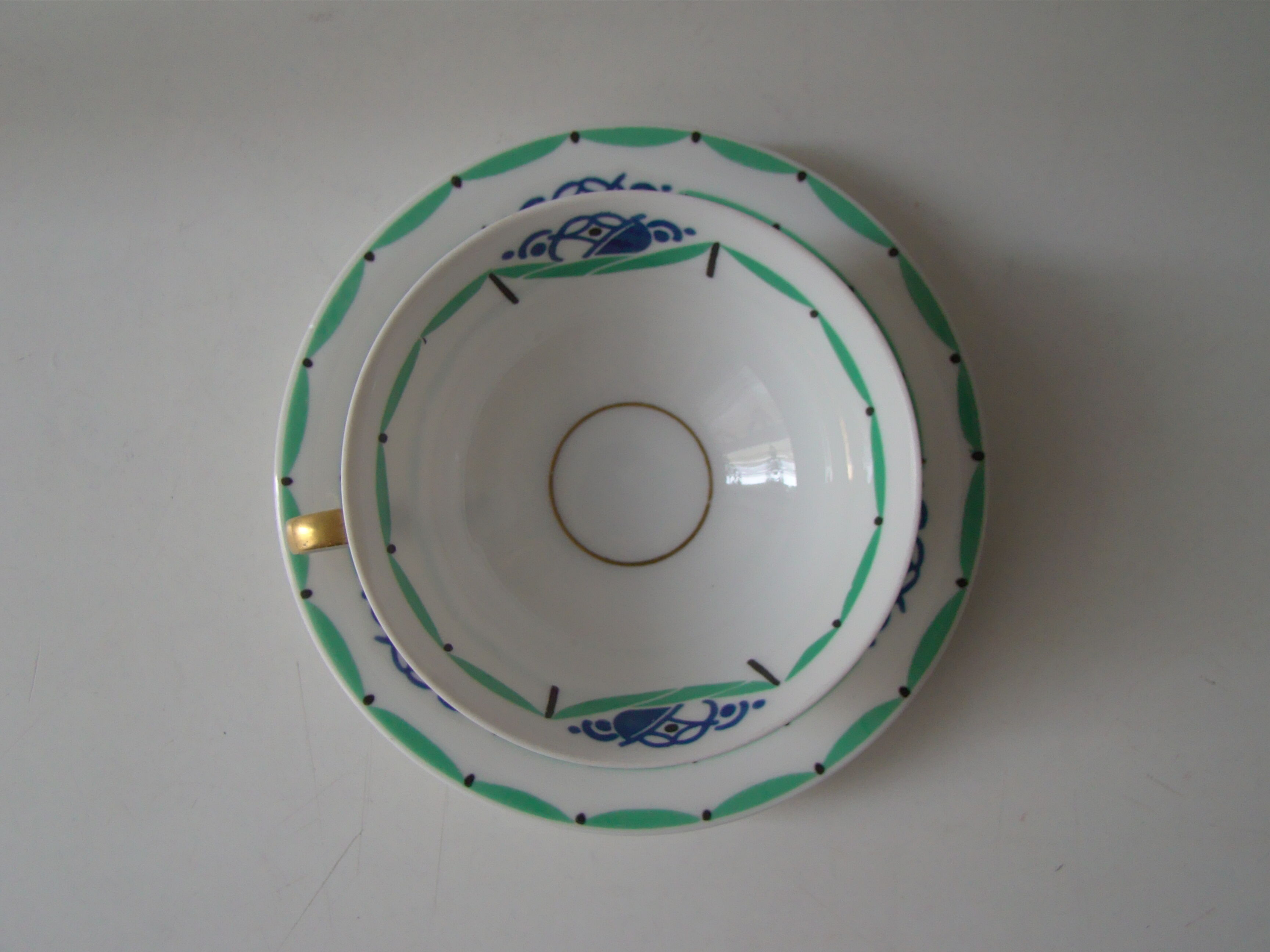 Tasse à café et soucoupe A. Lanternier Limoge