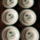Lot 6 green hollow plates Sylvia Digoin Sarreguemines