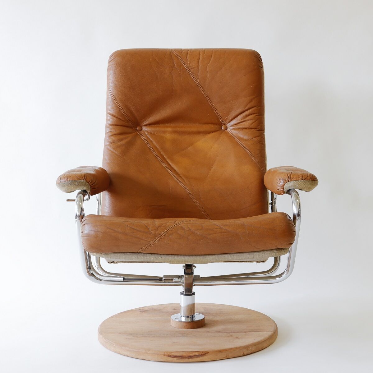 Leather armchair, chromed design, Germany,70