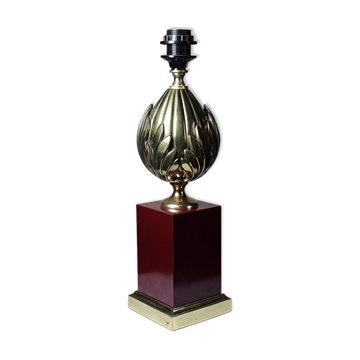Large vintage lamp Le Dauphin model Verona in brass, 1970s