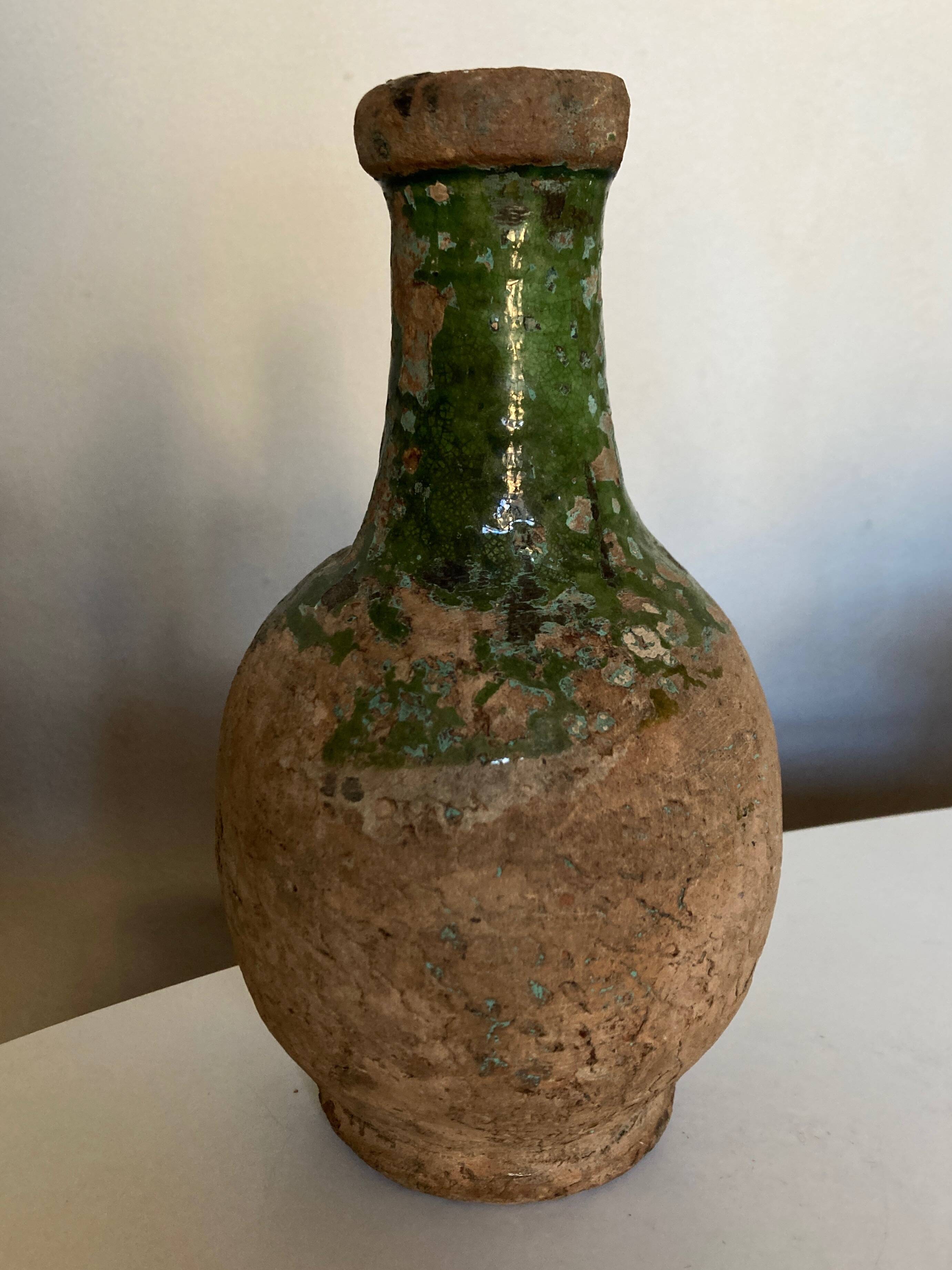 19th popular art excavation pottery in glazed earth