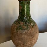 19th popular art excavation pottery in glazed earth