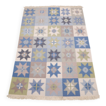 Swedish Röllakan wool rug – 240 x 170 cm – handwoven, 1960s