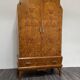 Cubist Art Deco wardrobe in burl 1940s modernist design