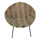 1960s Black and White Woven Round Bucket Chair