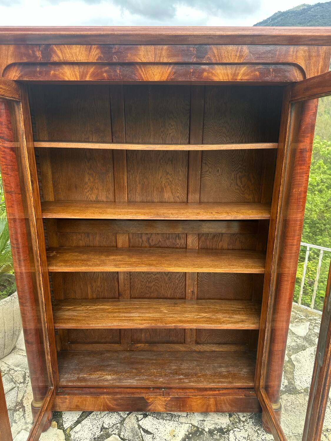 Empire Style Mahogany Display Cabinet/Bookcase, 19th Century