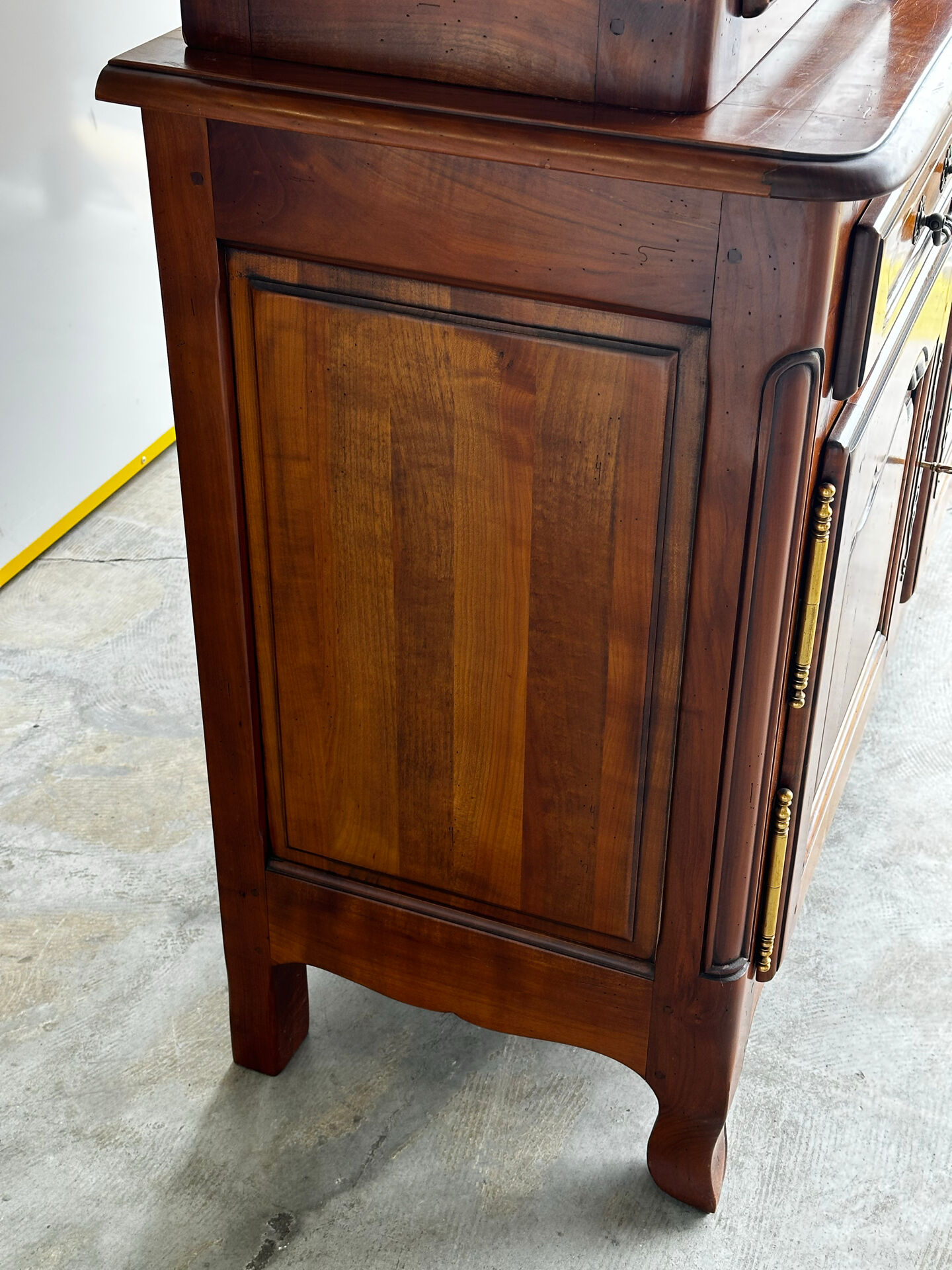 Buffet, rustic sideboard in solid cherry wood, 20th century