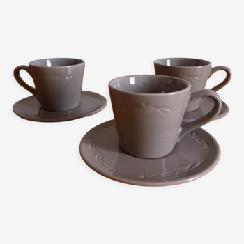 Set of 3 brown cups