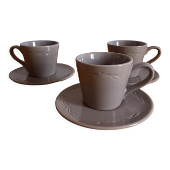 Set of 3 brown cups