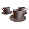 Lot de 3 tasses marrons