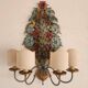 XL Large 2 Light polychrome vintage Ciani Firenze wall lamp, Italy 1970s