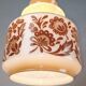 Venini Vintage Murano Glass Pendant Light, White and Brown Floral Design, 1950s