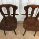 4 brutalist-style wooden chairs