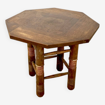 Breton octagonal oak table from the 20s and 30s