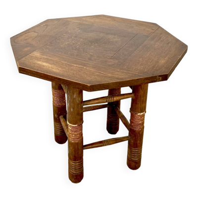 Table bretonne octogonale en chêne des années 20-30