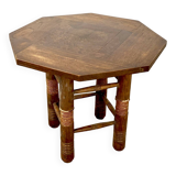 Breton octagonal oak table from the 20s and 30s
