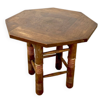 Table bretonne octogonale en chêne des années 20-30