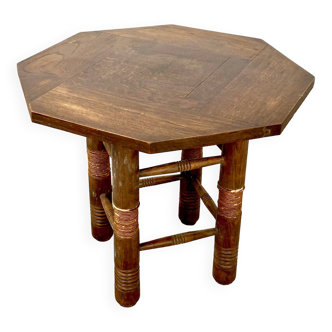 Breton octagonal oak table from the 20s and 30s