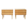 Pair of varnished Scandinavian bedside tables
