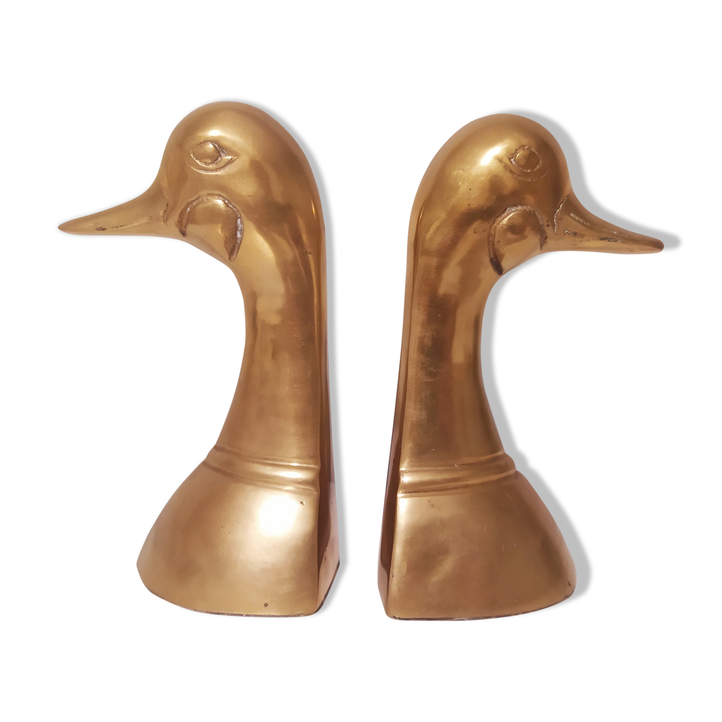 Paire de serre livres canard en laiton bronze