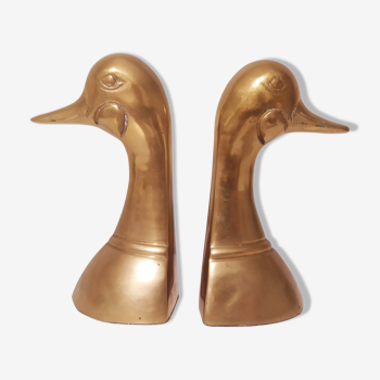 Pair of Greenhouse books duck in brass bronze