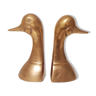Pair of Greenhouse books duck in brass bronze