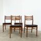 Lot de 4 chaises scandinaves hêtre et skai 60s