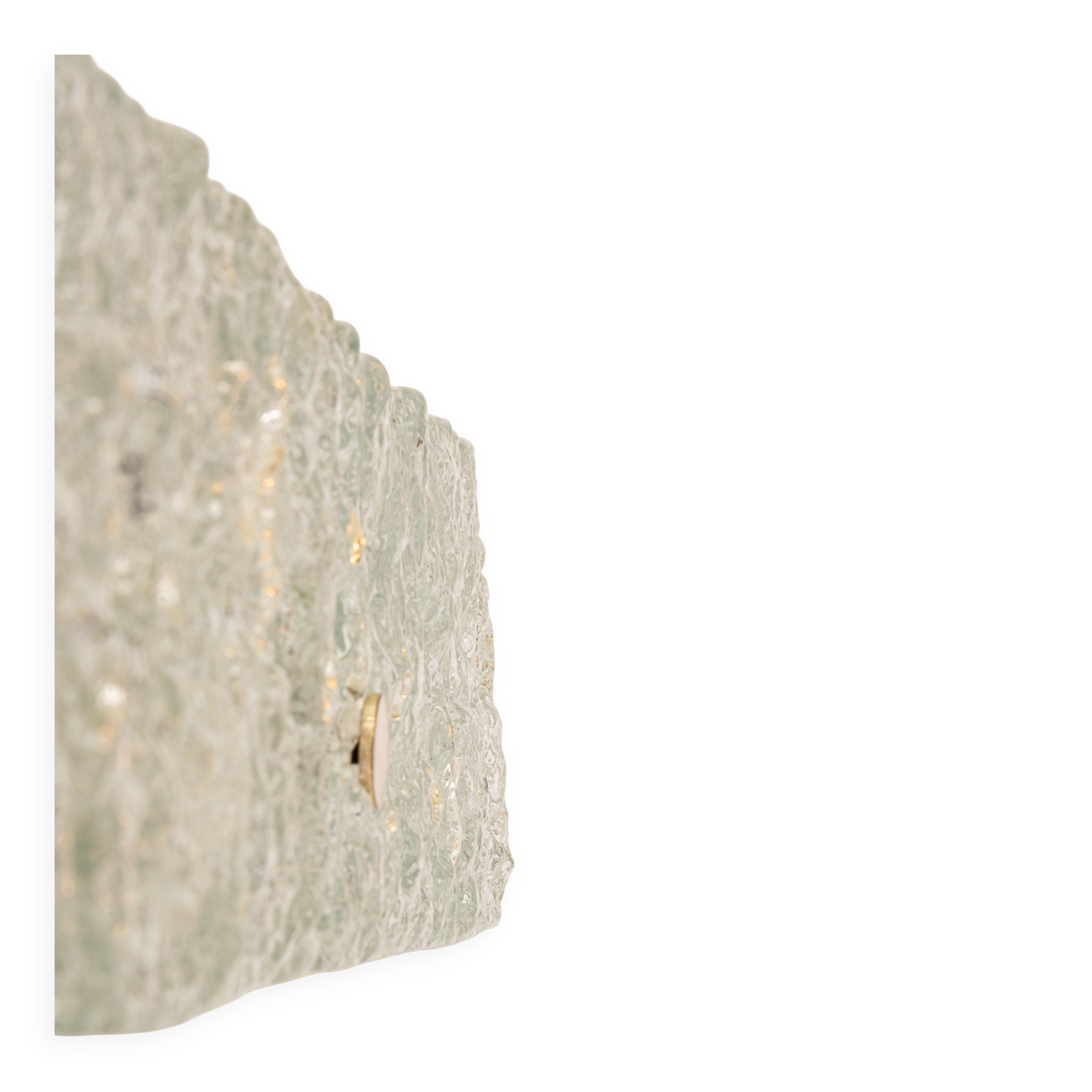 Square glass ice Murano ceiling light, Kaiser, Germany, 1970s