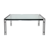 Glass top and chrome coffee table by Horst Brüning for Kill