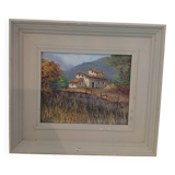Oil painting of a Provençal landscape