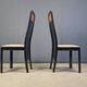 Vintage burl wood and lacquer dining chairs, 1980s