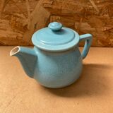 Ancienne Théière Céramique Bleue Craquelée Vintage