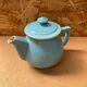 Antique Vintage Cracked Blue Ceramic Teapot